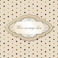 Vintage frame over seamless polka dot background N3