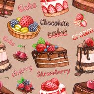 Seamless pattern with cake illustrations