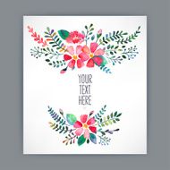 greeting card with watercolor flowers - 4
