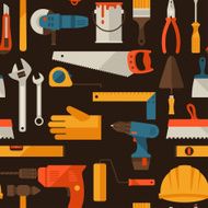 Seamless pattern with repair working tools icons
