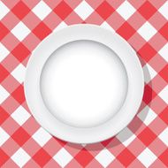 vector picnic tablecloth and plate
