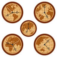Wooden Clock Globe