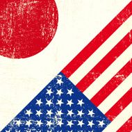 USA and japanese grunge Flag