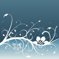 Dark blue floral design