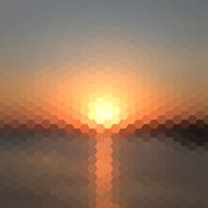 Sunset over the sea - Abstract geometric background