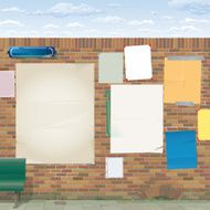 Brick Wall with Empty Posters