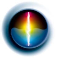 Abstract vector background of glowing color spectrum with lightning