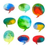 Watercolor Speech Bubble Set N2