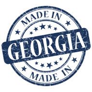made in Georgia blue round grunge isolated stamp