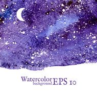 Blue space background Watercolor Vector illustration N10