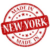 made in New York red round grunge isolated stamp N2
