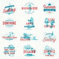 Summer Surfing Sailing Beach Signs and Badges N2