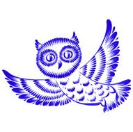floral decorative ornament owl