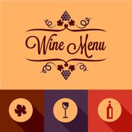 flat wine menu design elements