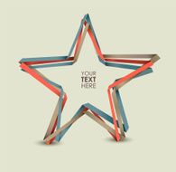 Star made from paper stripes Vector background N2