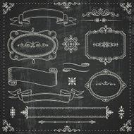 Blackboard with chalk banner designs N2