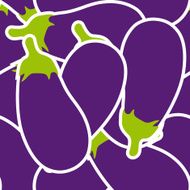 Eggplants seamless pattern vector background