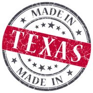 made in Texas red round grunge isolated stamp