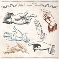 Vintage Hands Pointing