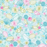 Doodle Seashells Seamless Pattern Background