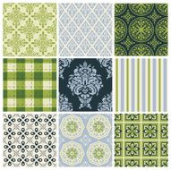 Set of nine colorful seamless patterns for backgrounds and wallpapers