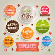 Food and drinks labels set N2