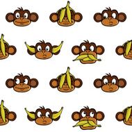 Seamless monkey heads background