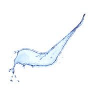 Blue water splash isolated on white N34