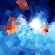 Blue abstract concentric mosaic tiles background