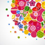 Background with floral and ornamental circles N4