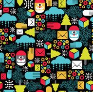 Seamless pattern with Santa