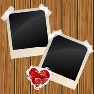 Blank photos on a wooden wall N2