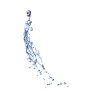 Blue water splash isolated on white N35