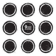 Grunge abstract textured vector badges N4
