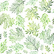 Seamless foliate watercolor ornament