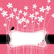 Pink floral frame N3