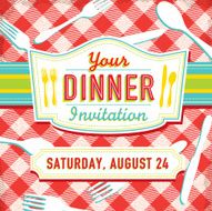 Simple Dinner invitation design template
