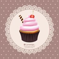 Vintage background with cupcake N8