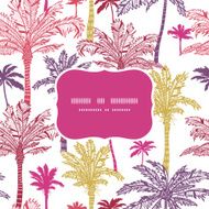Palm trees seamless frame pattern background