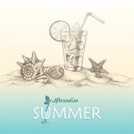 Summer paradise hand-drawn illustration