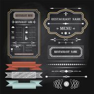 Vintage menu and calligraphic design element