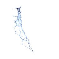 Blue water splash isolated on white N36