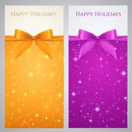Coupon Voucher Gift certificate template Bow (ribbons) stars background