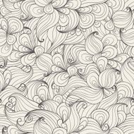 Seamless pattern with hand-drawn waves