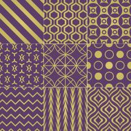 seamless gold and purple geometric pattern