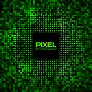 Abstract Pixel Green Bright Glow Background