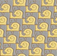 Abstract pattern snail and elephant N2