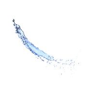 Blue water splash isolated on white N37