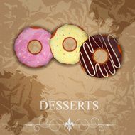 Vector dessert menu in grunge vintage style N7