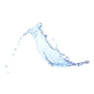 Blue water splash isolated on white N38